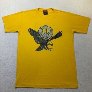 Creative Fashion T-Shirt Crew Neck Y2K SIKH Graphic Print Size Large Yellow